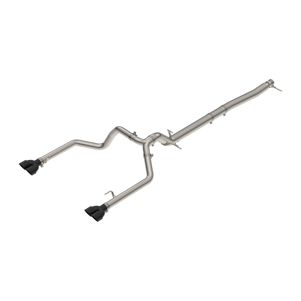 2023-2025 3.0L Duramax Exh Kit 4" DPF-Back Dual Tip - Black Ceramic Tips / Polished Tubes (117163020)