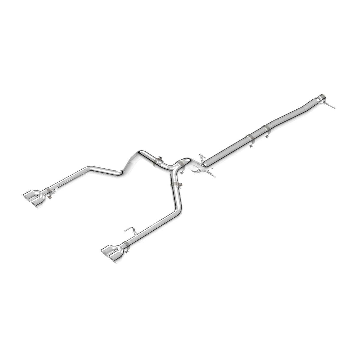 2023-2025 3.0L Duramax Exh Kit 4" DPF-Back Dual Tip - Polished Tips / Polished Tubes (117163030)