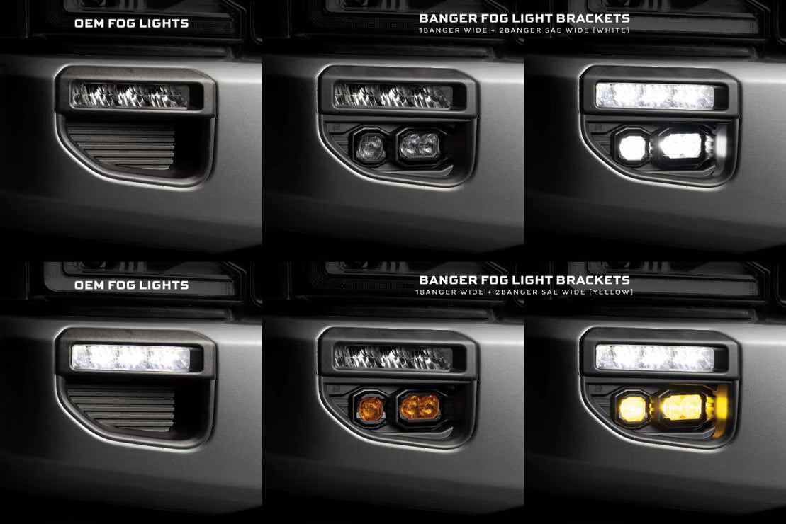 2020-2022 Powerstroke Banger LED Fog Lights Brackets/Hardware (BAF256)