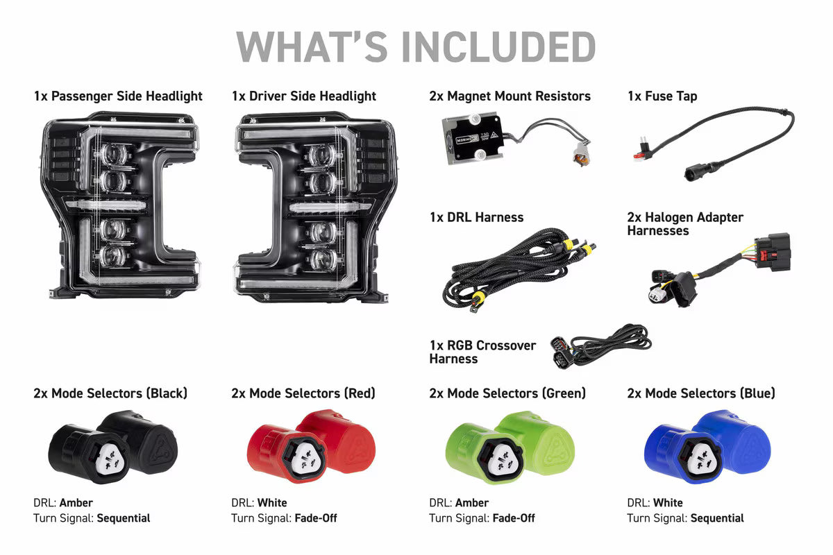 2017-2019 Powerstroke XRGB EVO LED Headlights (LF2-503R)