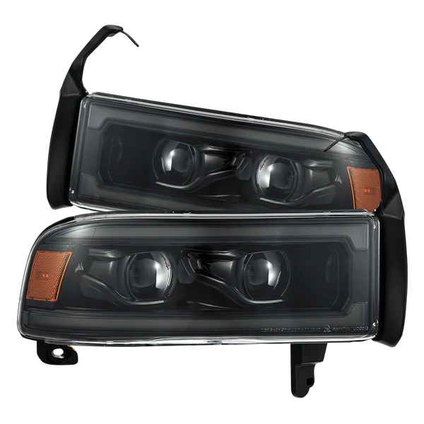 1994-2002 Cummins LUXX-Series LED Headlights Alpha-Black (880355)-Headlights-AlphaRex-Dirty Diesel Customs
