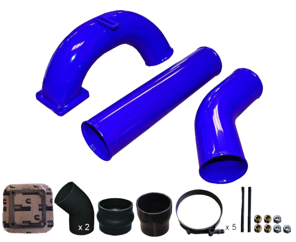 1998.5-2002 Cummins 3.5" Mega Intake System w/ 3.5" Intercooler Tube (PDC9802MW)-Intake Manifold-Pusher-Dirty Diesel Customs