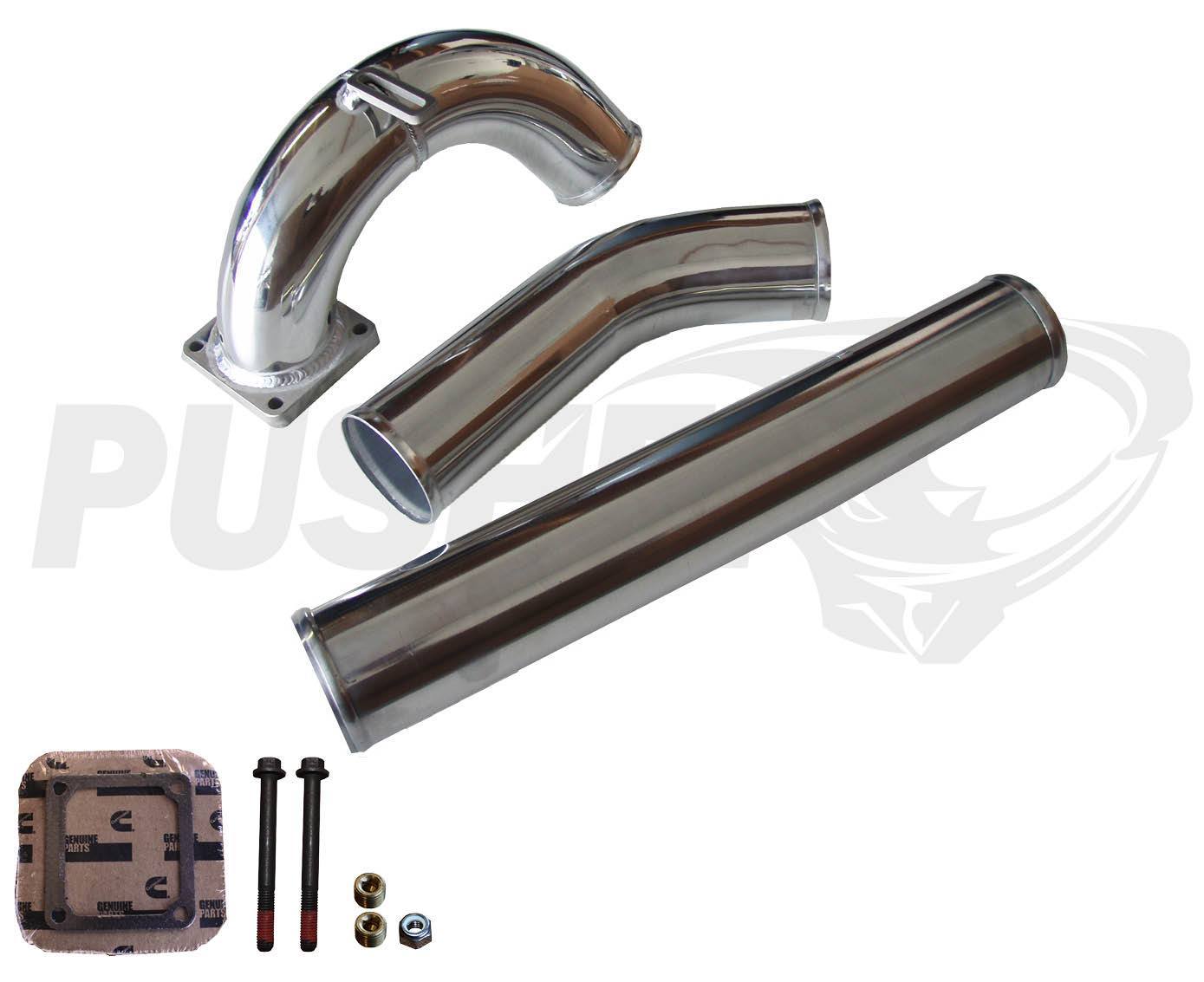 1998.5-2002 Cummins Aluminum Intake Manifold w/ Intercooler Piping (PDC9802KTA)-Intake Manifold-Pusher-Dirty Diesel Customs