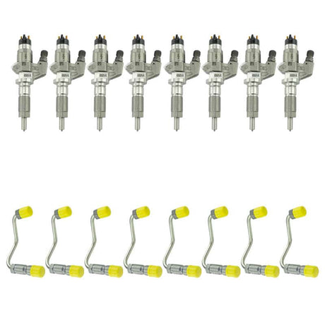 2001-2004 Duramax Reman Stock Bosch Injectors & Line Package (412212)-Stock Injectors-Industrial Injection-Dirty Diesel Customs