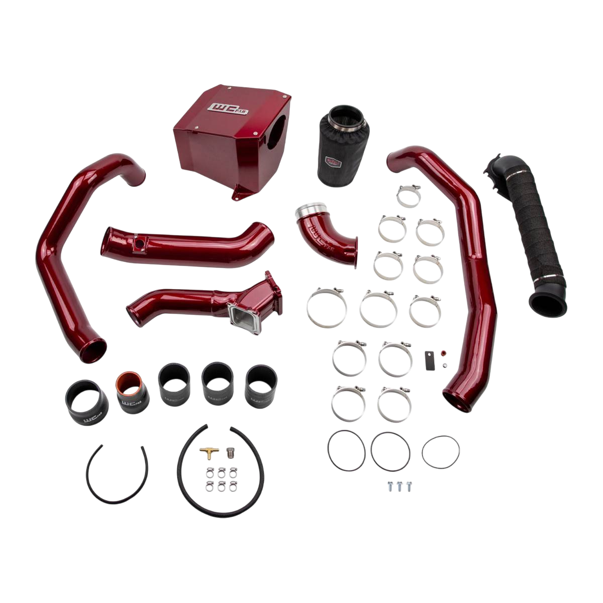 2001-2004 LB7 Duramax High Flow intake Bundle Kit (WCF100712)-Intake Kit-Wehrli Custom Fabrication-WCF100712-RED-Dirty Diesel Customs