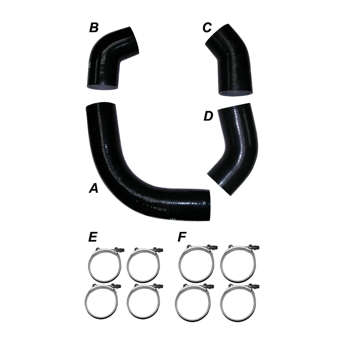 2011-2016 Duramax Turbo Charge Pipes Silicone Hose Kit with Stainless Steel Clamps (115910101)