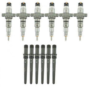 2003-2004 Cummins Reman Stock Injectors w/ Connecting Tubes (214311)-Stock Injectors-Industrial Injection-214311-Dirty Diesel Customs