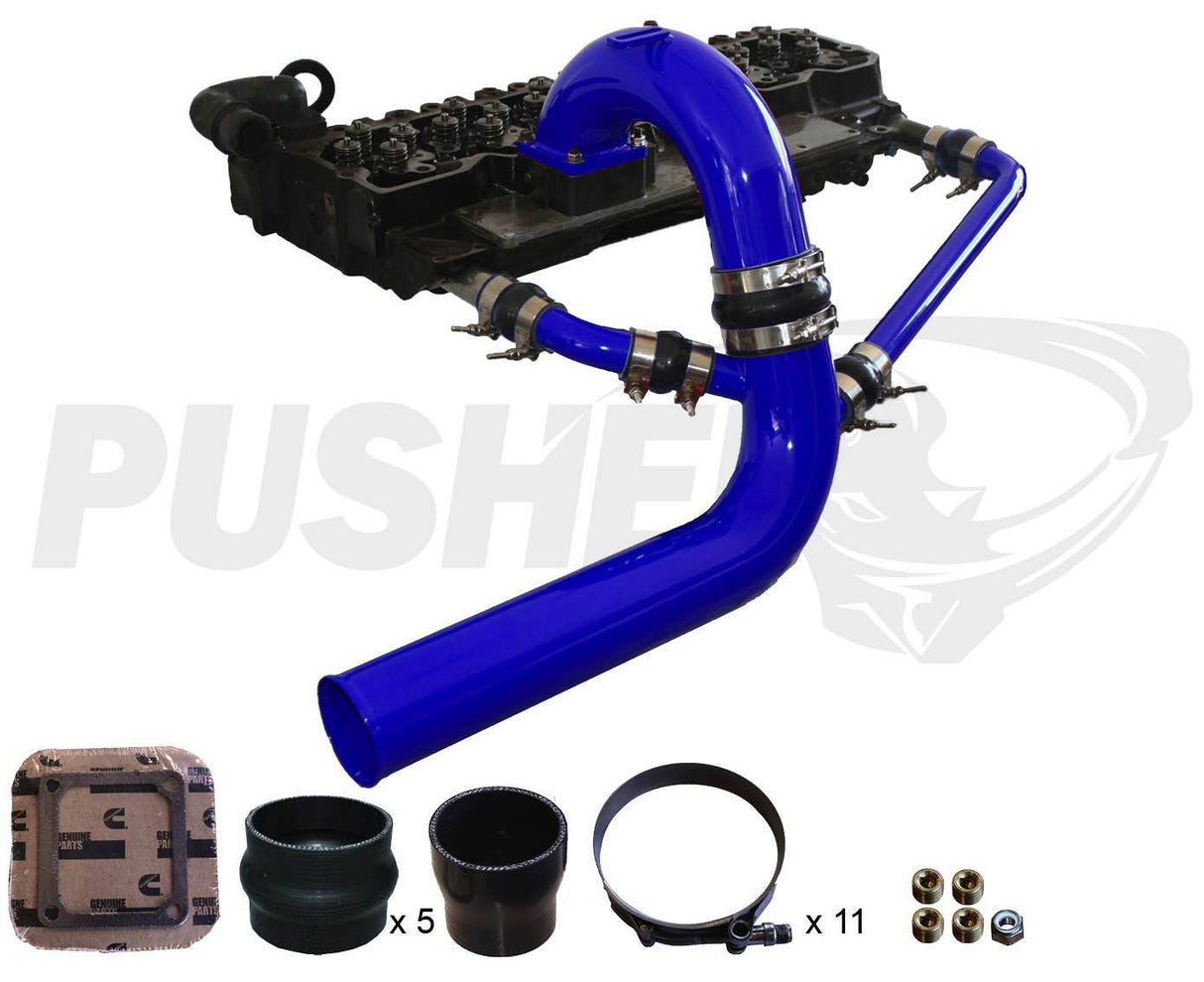 2003-2007 Cummins 3.5" Mega Intake System w/ Cross-Air (PDC0307MCA)-Intake Manifold-Pusher-PDC0307MCA_U2-Dirty Diesel Customs