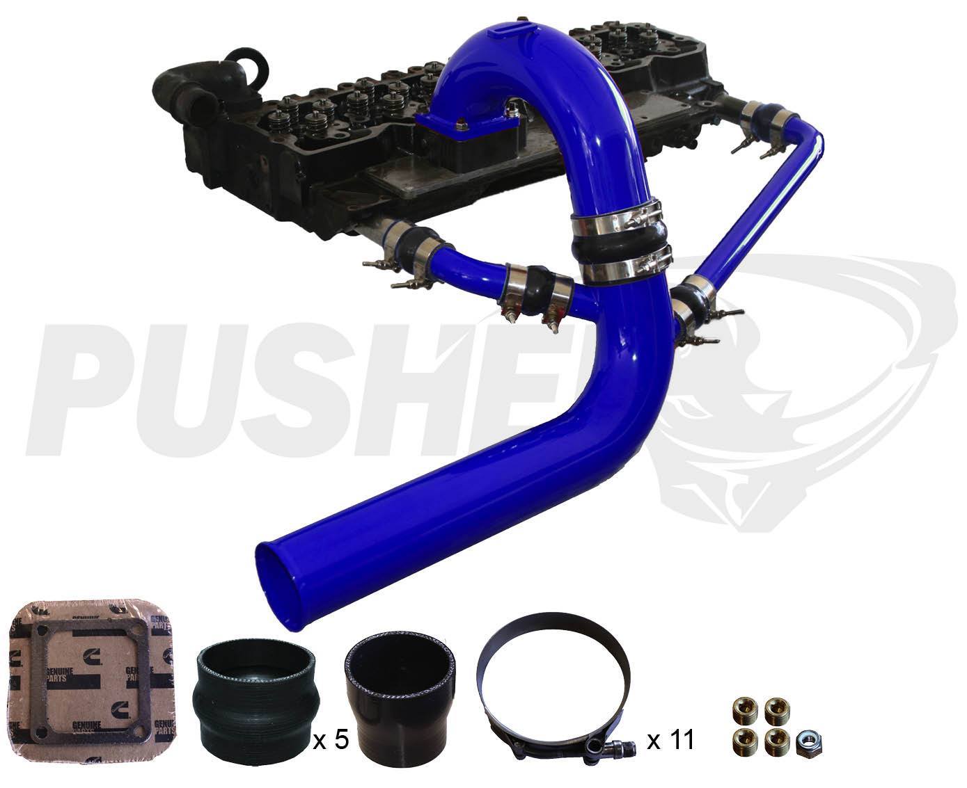 2003-2007 Cummins 3.5" Mega Intake System w/ Cross-Air (PDC0307MCA)-Intake Manifold-Pusher-PDC0307MCA_U2-Dirty Diesel Customs