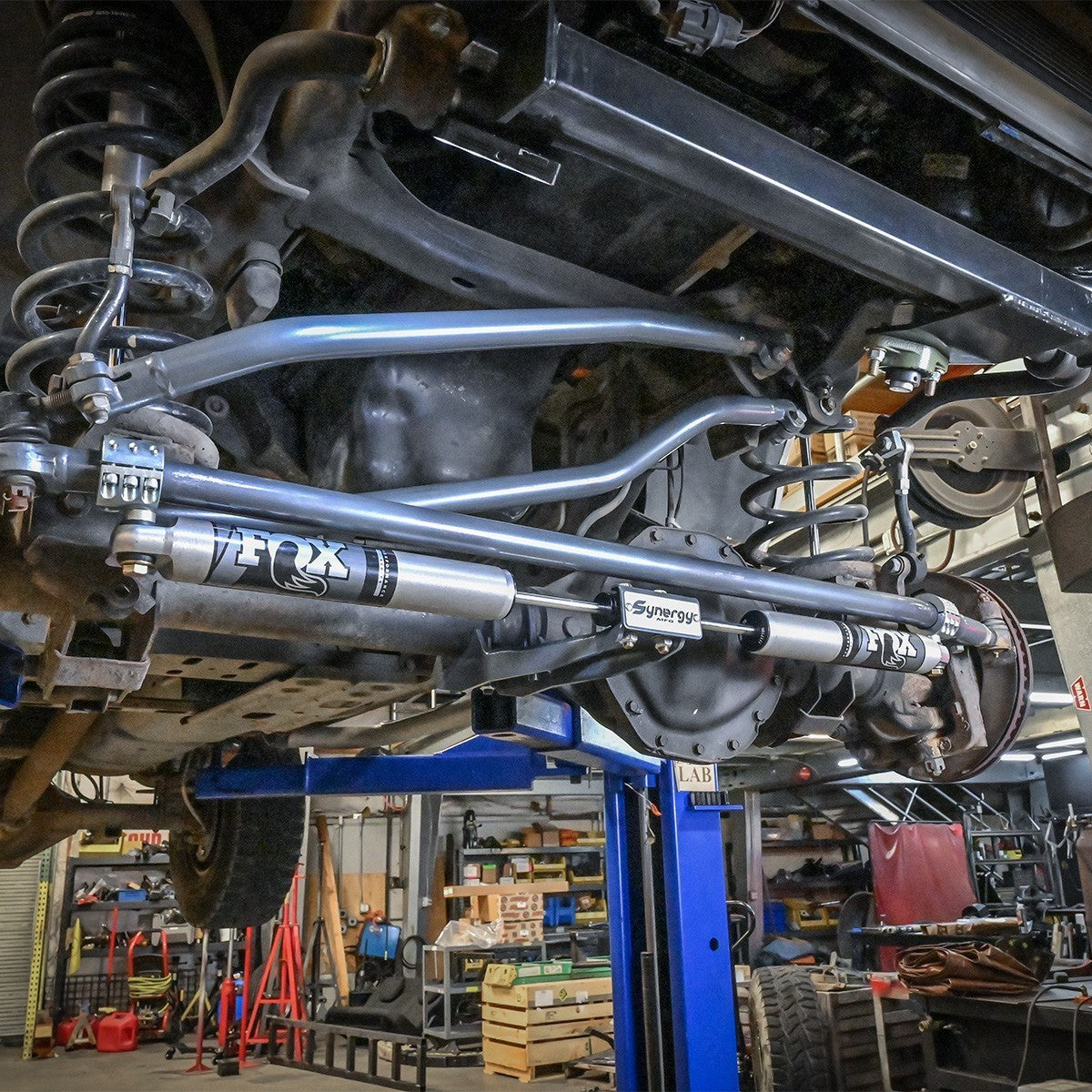 2003-2013 Cummins HD Steering Kit w/ Dual FOX IFP Stabilizers - Steering Kit - Synergy MFG - Dirty Diesel Customs