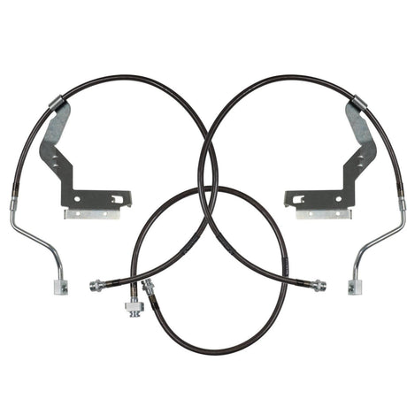 2005-2007 Powerstroke Braided Brake Lines w/ 2.5-4.5" Lift (CS-FORDBBL-05)-Brake Lines-Carli Suspension-Dirty Diesel Customs