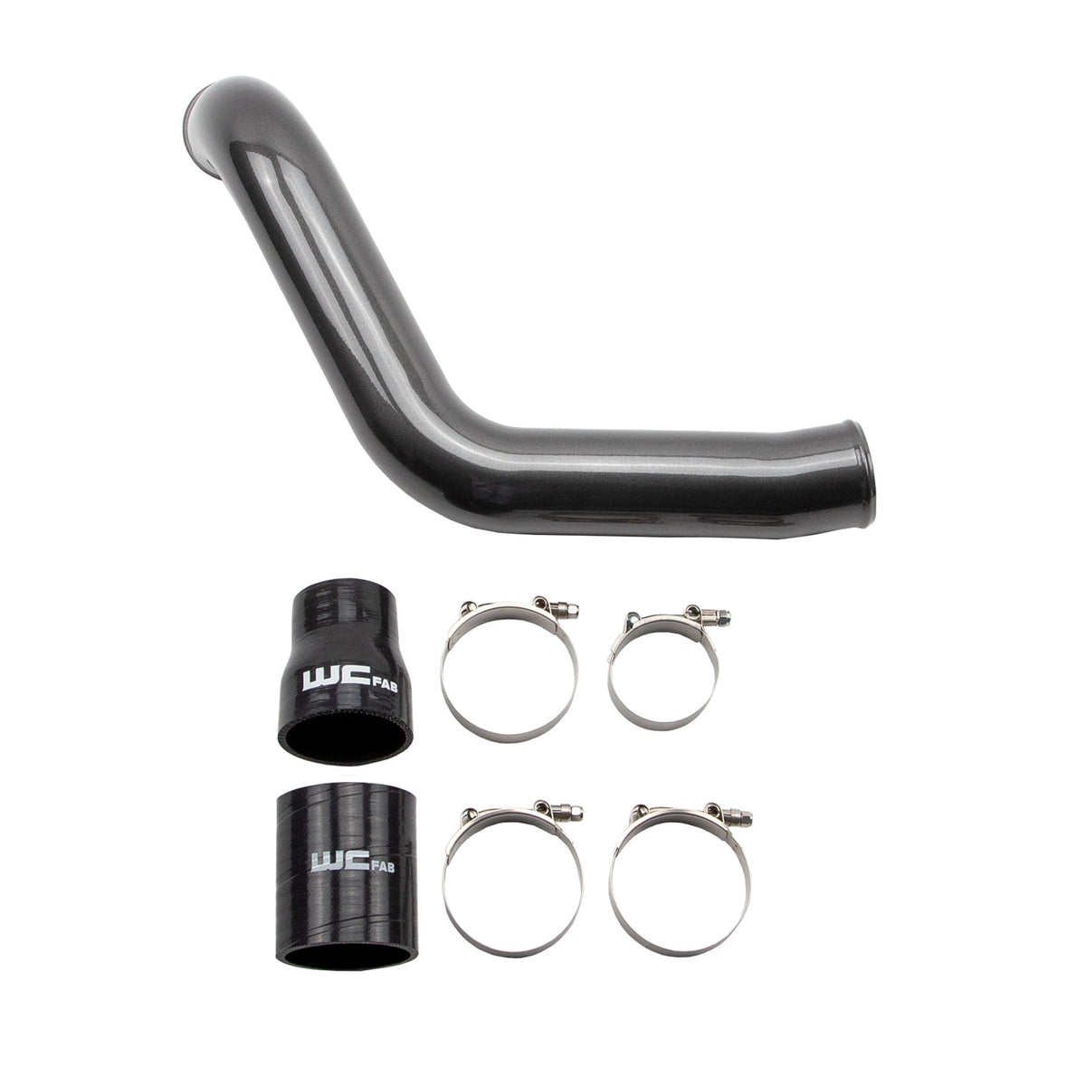 2004.5-2005 LLY Duramax 3" Passenger Cold Side Intercooler Pipe Kit (WCF100355) - WC Fab Grey (Kingsport Grey)