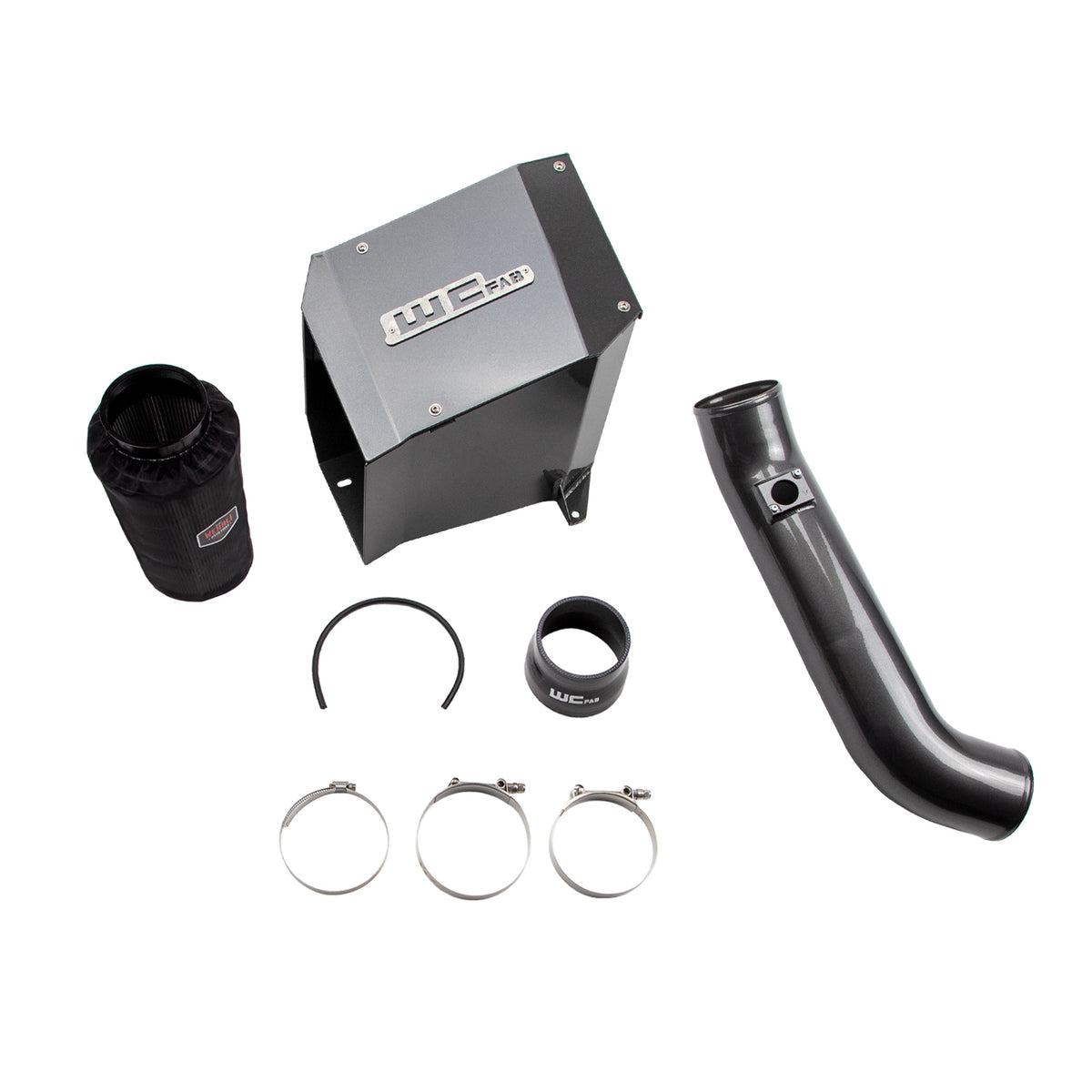 2001-2004 LB7 Duramax 4" Intake Kit w/ Airbox (WCF100190) - WC Fab Grey (Kingsport Grey)