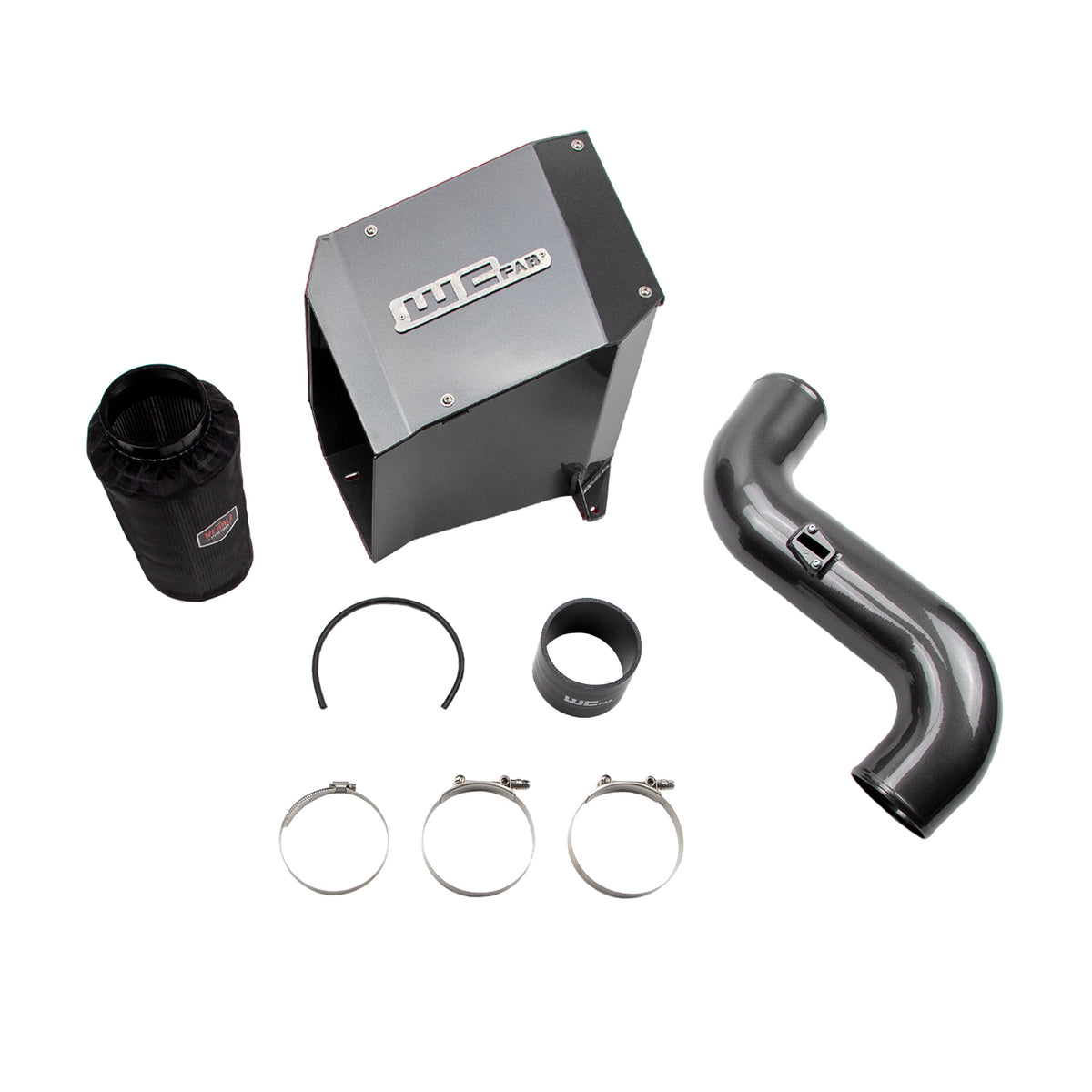 2007.5-2010 LMM Duramax 4" Intake Kit w/ Airbox (WCF100193) - WC Fab Grey (Kingsport Grey)