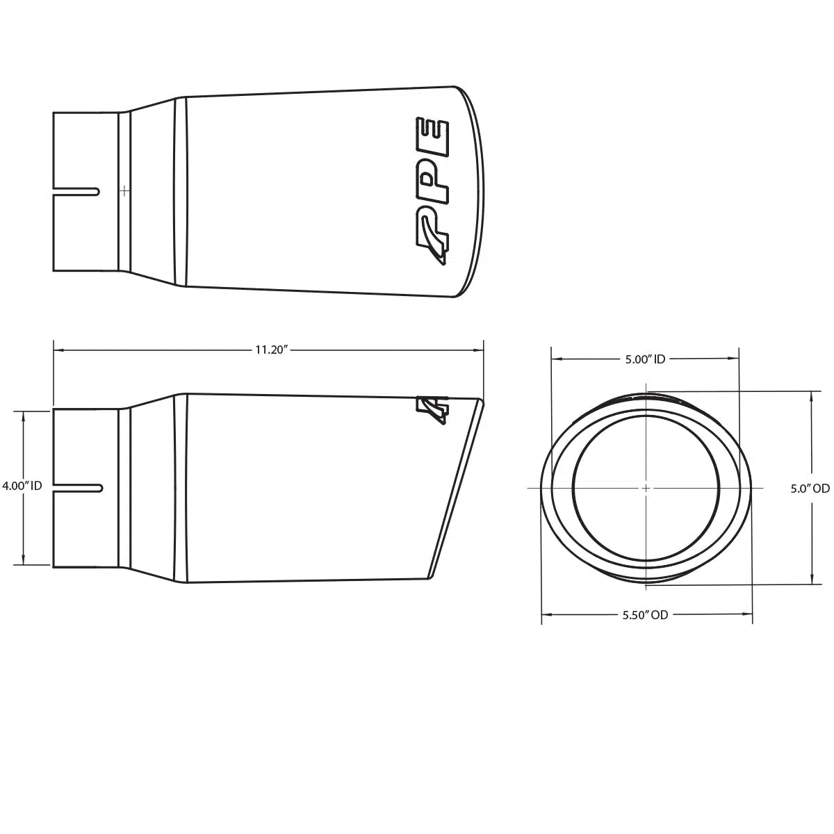 2007.5-2010 Duramax 4" Exhaust Tip (1170200X0)-Exhaust Tips-PPE-Dirty Diesel Customs