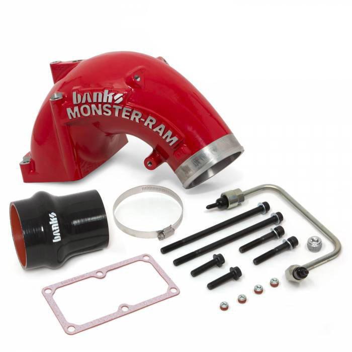 2007.5-2018 Cummins 4" Monster-Ram Intake w/ Fuel Line (42790)-Intake Elbows-Banks Power-42790-pc-Dirty Diesel Customs