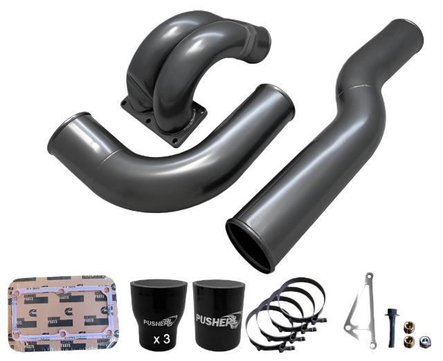 2010-2012 Cummins 3.5" Mega Intake System w/ Passenger Side Intercooler Tube (PRC1012MW)-Intake Manifold-Pusher-PRC1012MW_T-Dirty Diesel Customs