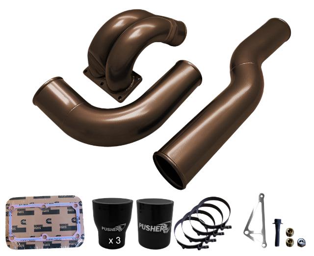 2010-2012 Cummins 3.5" Mega Intake System w/ Passenger Side Intercooler Tube (PRC1012MW)-Intake Manifold-Pusher-PRC1012MW_Z-Dirty Diesel Customs