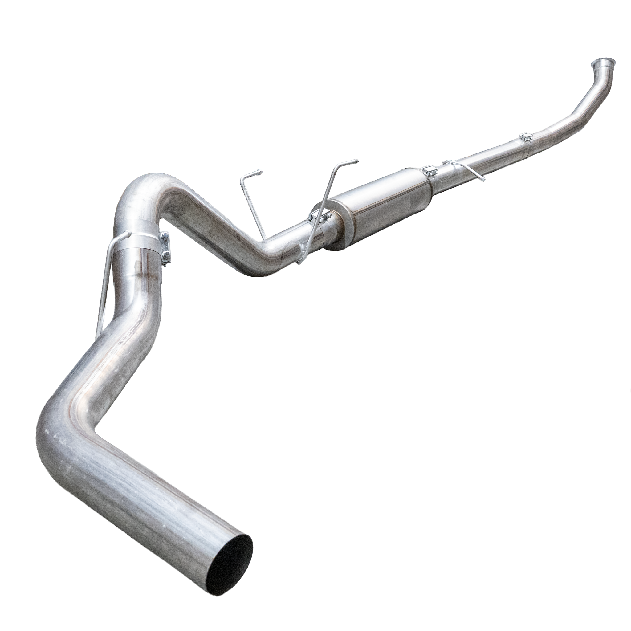 2010-2012 Cummins 4" SS Turbo Back Exhaust System - w/ Muffler - Turbo Back Exhaust System - Dirty Diesel Customs