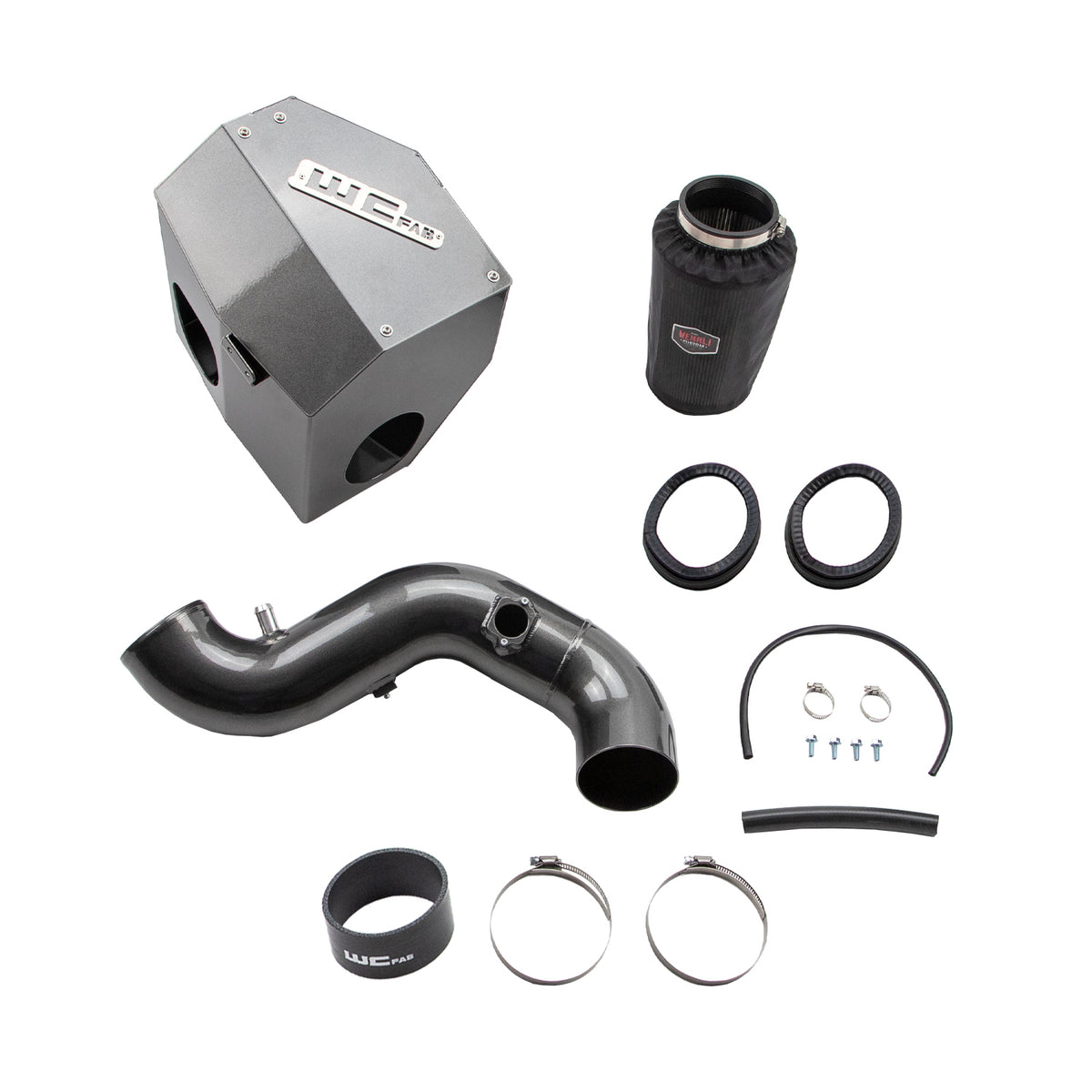 2013-2018 Cummins 4" Intake Kit w/ Air Box (WCF100881) - WC Fab Grey (Kingsport Grey)