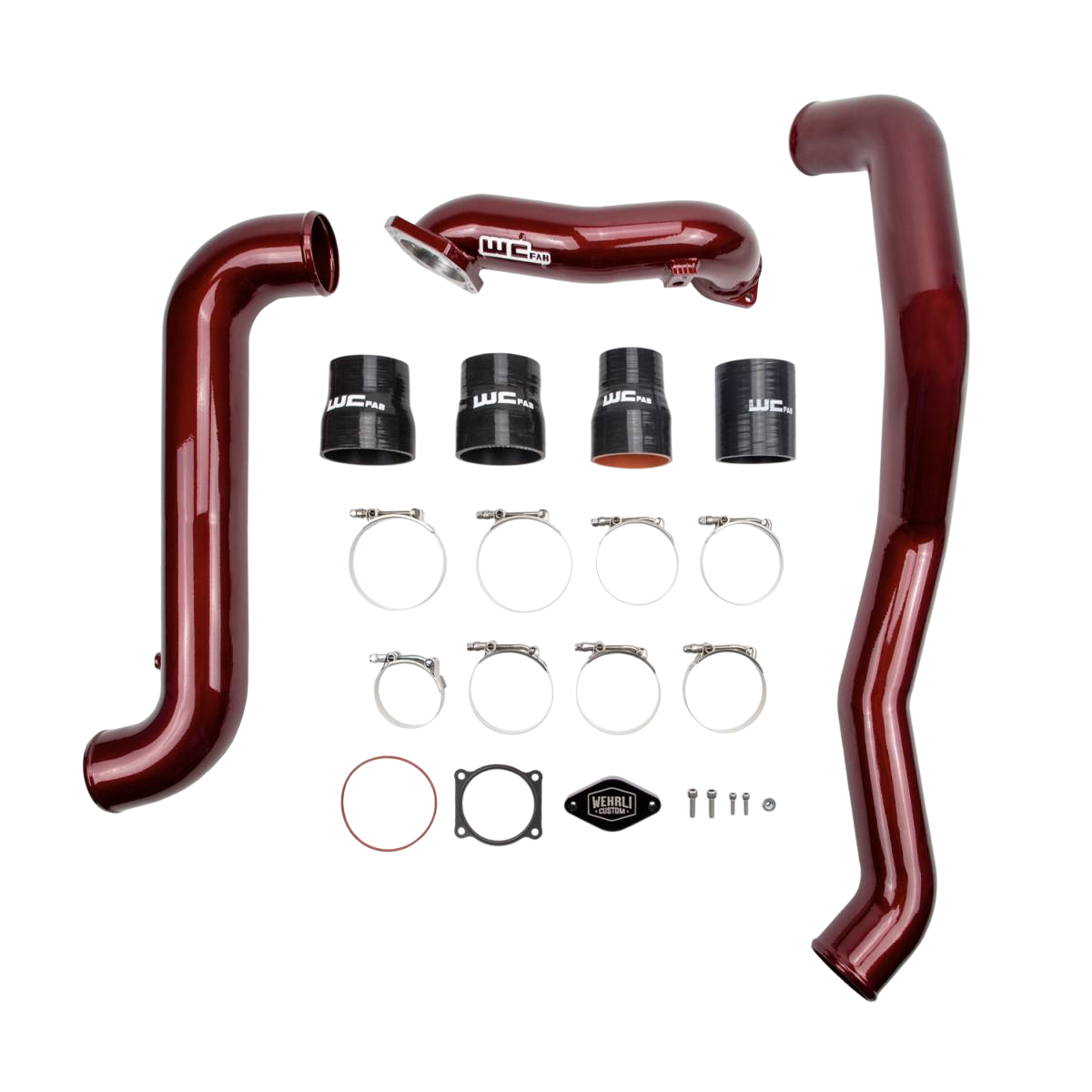 2011-2016 Duramax Stage 1 High Flow Intake Bundle (WCF100409)-Intercooler Piping-Wehrli Custom Fabrication-WCF100409-RED-Dirty Diesel Customs