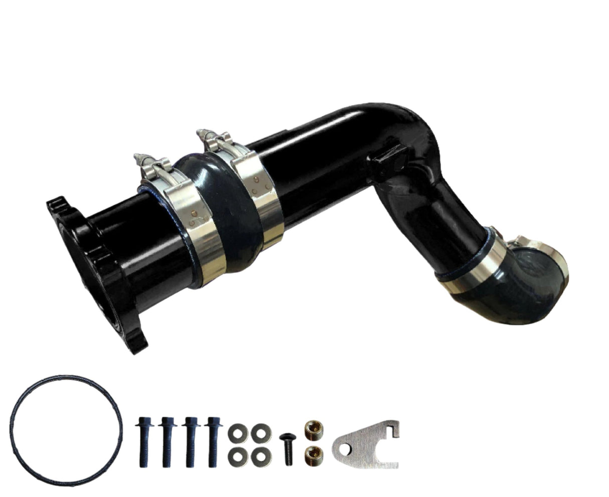 2011-2016 Powerstroke HD 3" Cold Side Charge Tube w/ Throttle Valve Replacement (PFP1116BTR)-Intercooler Piping-Pusher-PFP1116BTR_K-Dirty Diesel Customs