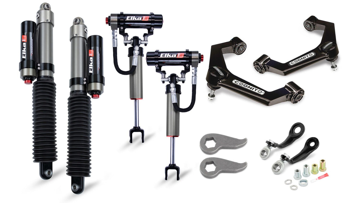 2011-2019 Duramax 3" Elite Leveling Kit W/ Elka 2.5 Reservoir Shocks Front (210-P1130)-Leveling Kit-Cognito Motorsports-Dirty Diesel Customs