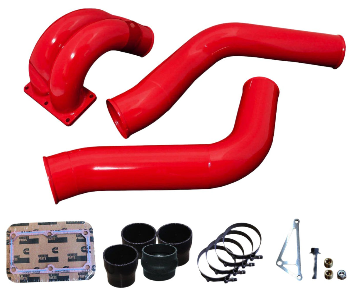 2013-2018 Cummins 3.5" Mega Intake System w/ Passenger-Side Intercooler Tube (PRC1318MW)-Intake Manifold-Pusher-Dirty Diesel Customs