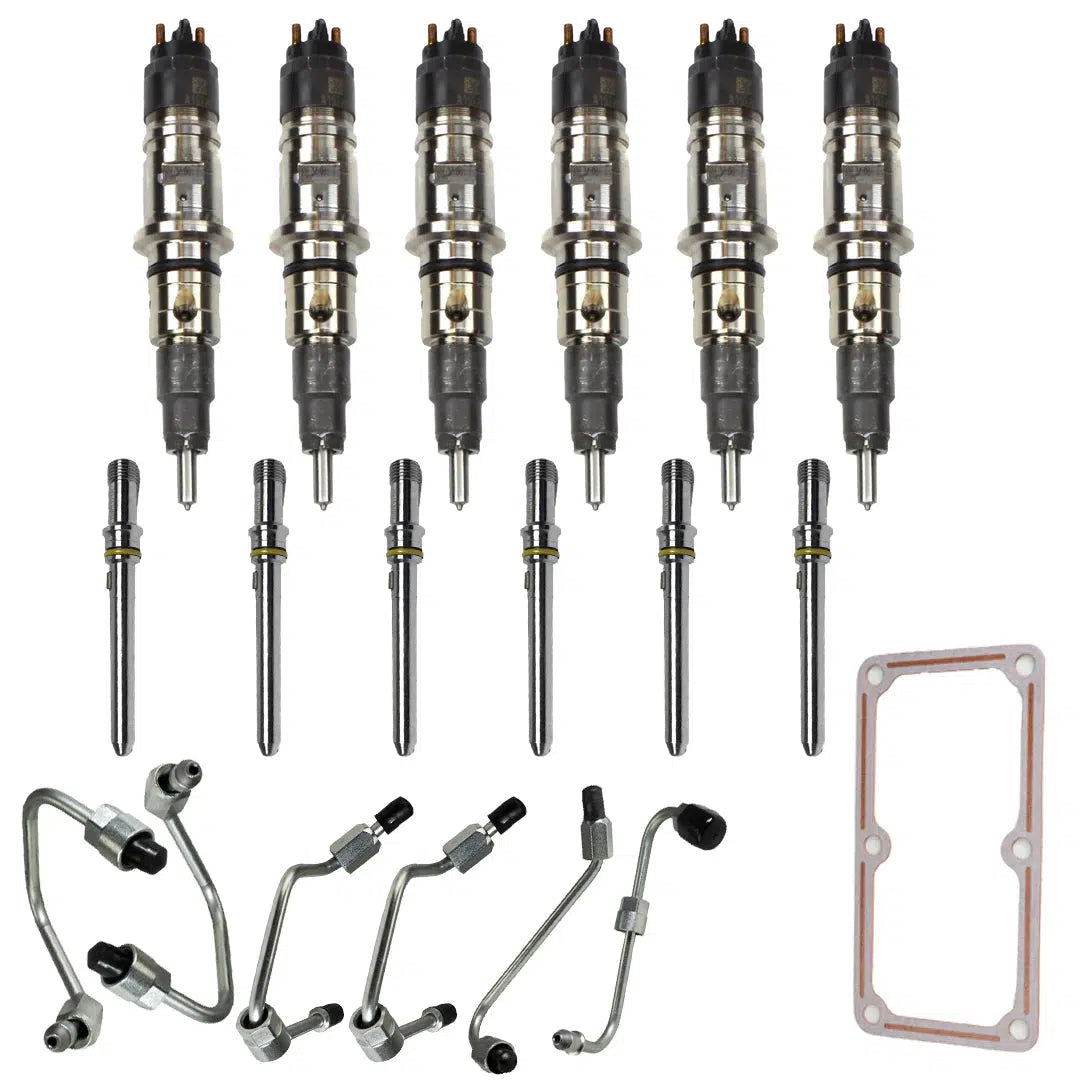 2013-2018 Cummins Reman Stock Injector Pack W/ Connecting Tubes & Fuel Lines (21C601)-Stock Injectors-Industrial Injection-21C601-Dirty Diesel Customs