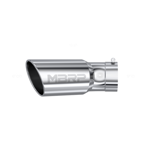 2015-2022 Duramax 6" Rolled Angle Cut Exhaust Tip (T5154)-Exhaust Tips-MBRP-Dirty Diesel Customs