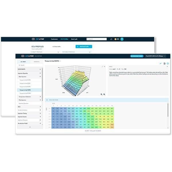 EZ-Lynk cloud ECU profile editor used to deliver CCS 2.8L Duramax tune files