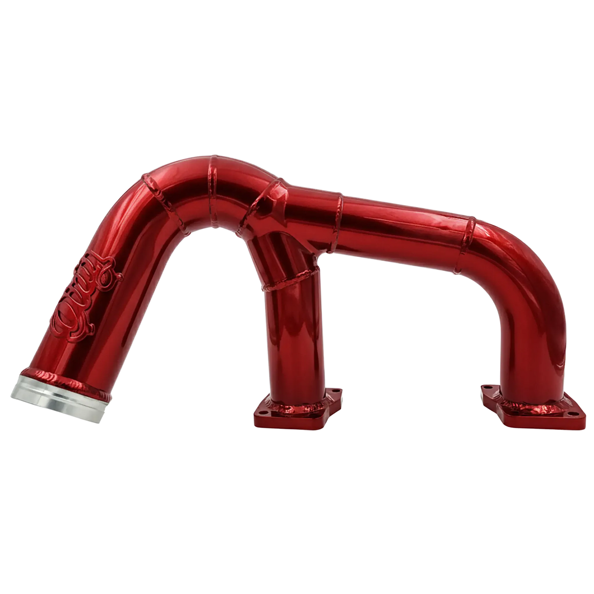 2017-2019 Duramax 3" High Flow Intake Y-Bridge Double Rainbow (L5P-INT-A024)-Intake Elbows-Dirty Diesel Customs-L5P-INT-A024-0132-RED-Dirty Diesel Customs