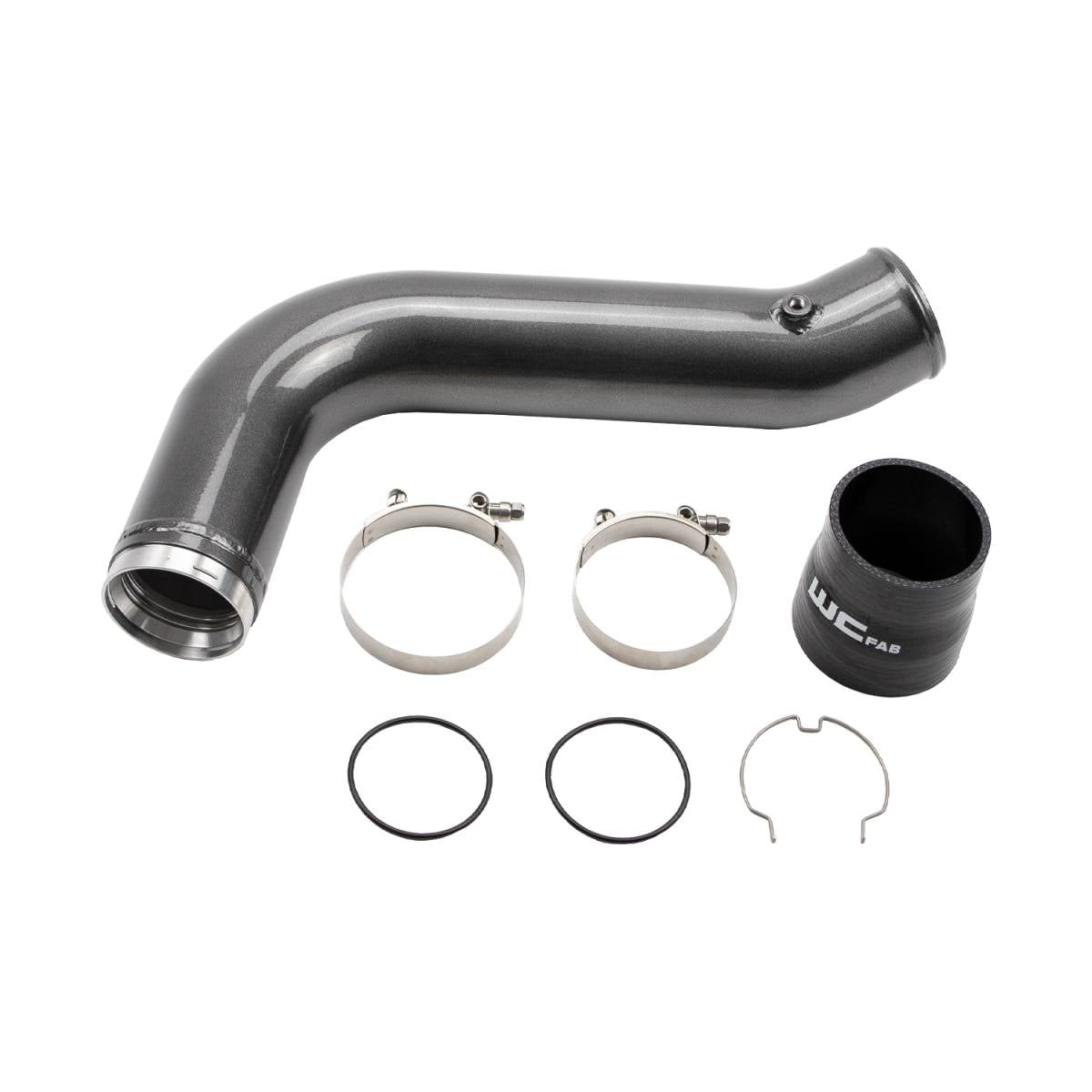 2017-2019 Duramax Passenger Side 3.5" Intercooler Piping (WCF100530)-Intercooler Piping-Wehrli Custom Fabrication-WCF100530-GRY-Dirty Diesel Customs