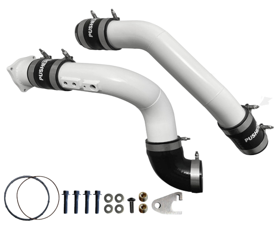 2017-2022 Powerstroke 3" Charge Tube Set w/ Throttle Valve Replacement (PFP17XXKTR)-Intercooler Piping-Pusher-PFP17XXKTR_W-Dirty Diesel Customs