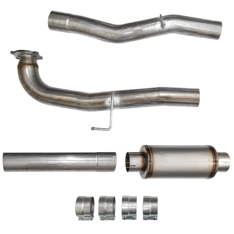 2017-2023 Duramax 4" SS CAT & DPF Race Pipe w/ Muffler (DDC-882M)-Delete Pipe-Dirty Diesel Customs-Dirty Diesel Customs