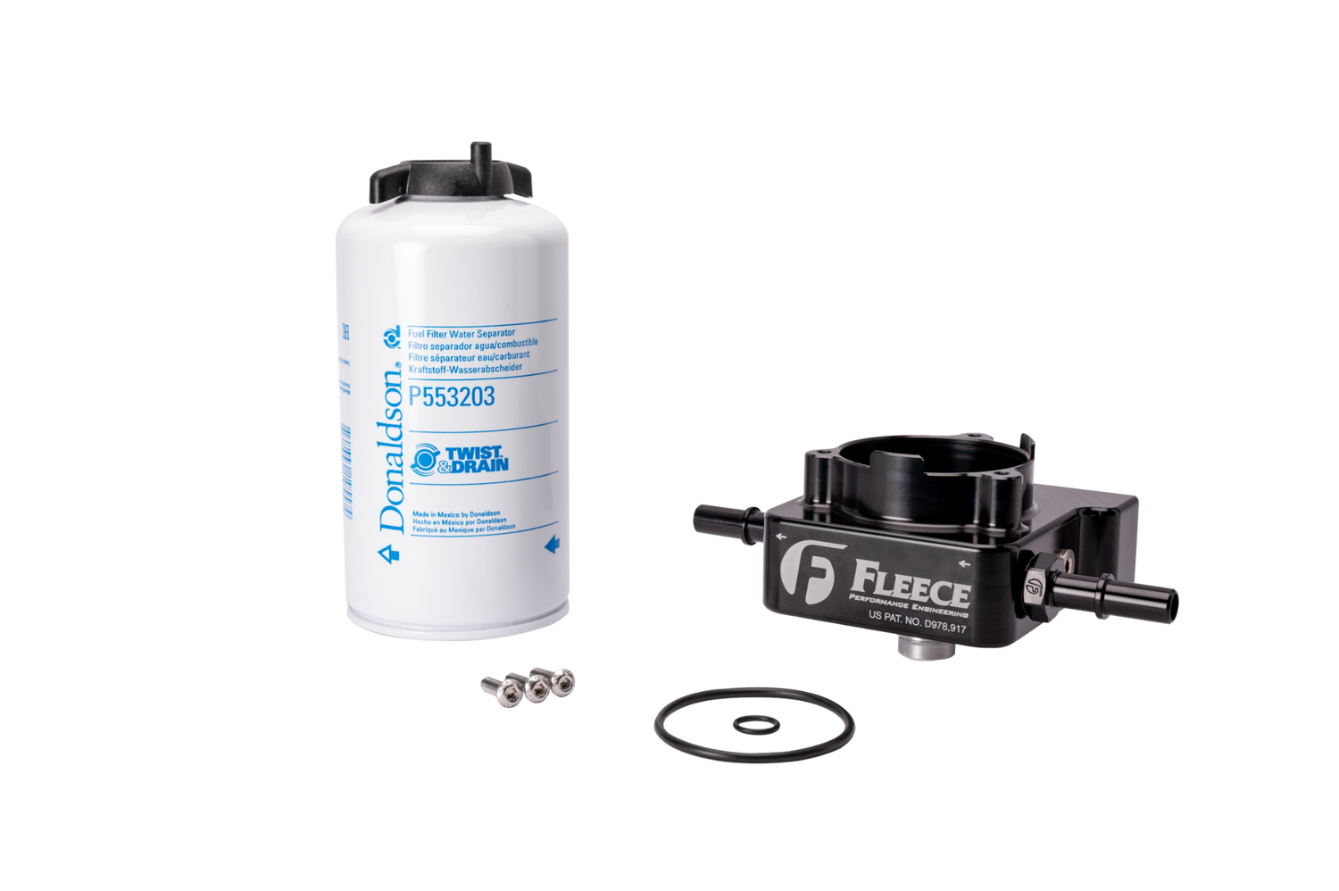 2017-2024 Duramax Fuel Filter Upgrade Kit (FPE-L5P-FFBA-1719)-Fuel Filter Adapter-Fleece Performance-Dirty Diesel Customs