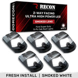 2017-2024 Powerstroke Cab Roof Light Set 2-Way Front & Rear Facing Ultra High-Power LED's Multiple Lens & Colors (5 Pack) (264342XXXXXX)-Marker Lights-RECON Lights-264342BKHPWH-Dirty Diesel Customs