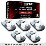 2017-2024 Powerstroke Cab Roof Light Set 2-Way Front & Rear Facing Ultra High-Power LED's Multiple Lens & Colors (5 Pack) (264342XXXXXX)-Marker Lights-RECON Lights-264342CLHPWH-Dirty Diesel Customs