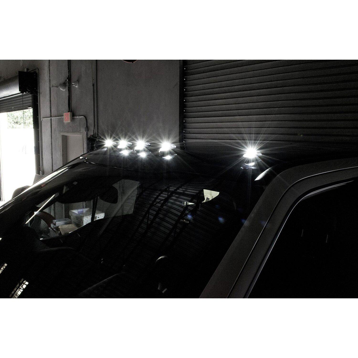 2017-2024 Powerstroke Non-OEM White LED w/ Smoked Lens Cab Lights Set (264342WHBK)-Cab Lights-RECON Lights-264342WHBK-Dirty Diesel Customs
