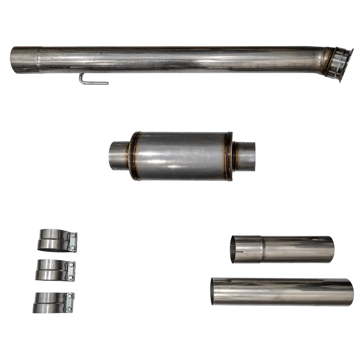 2019+ Cummins 4" SS CAT & DPF Delete Pipe w/ Muffler (DDC-893M)-Delete Pipe-Dirty Diesel Customs-Dirty Diesel Customs