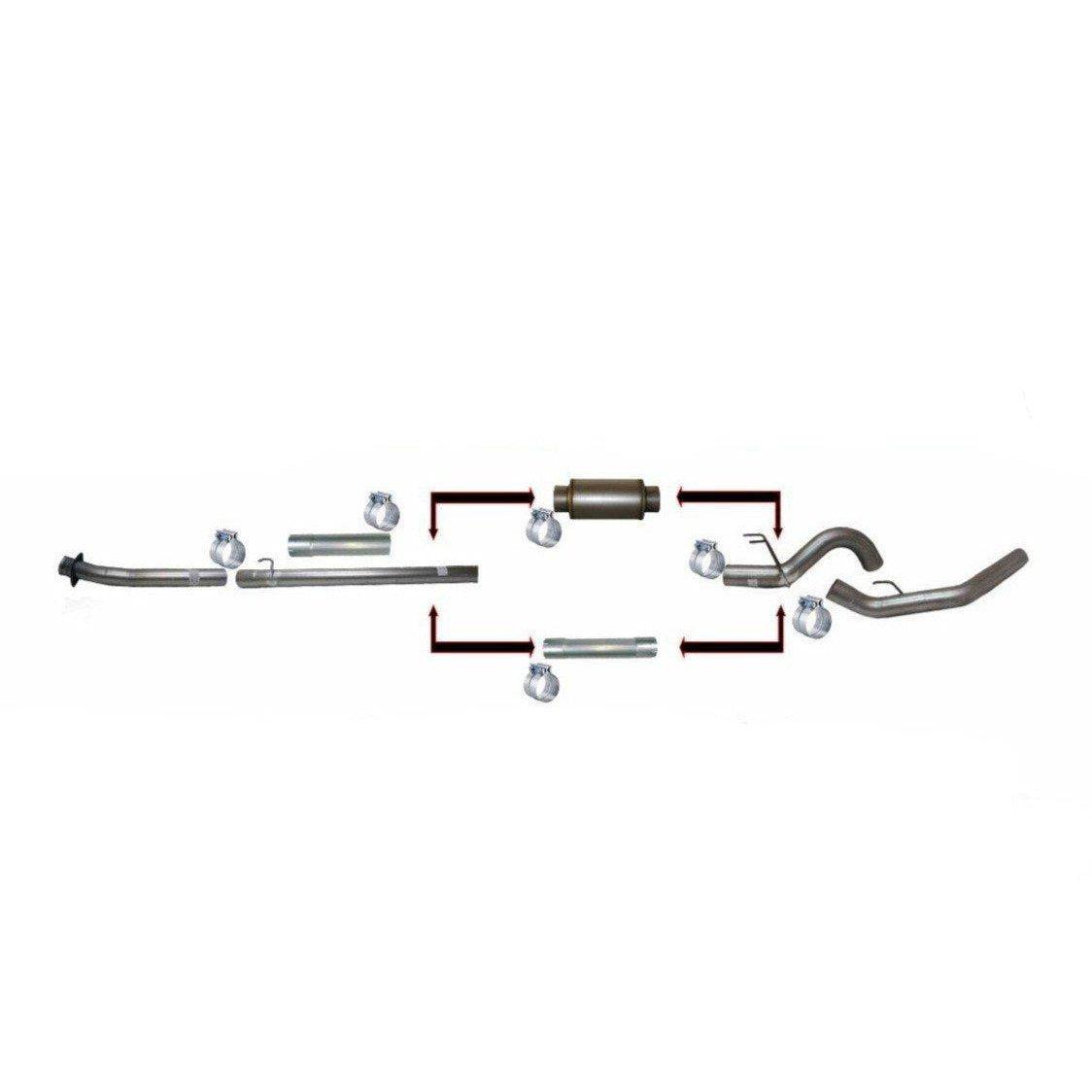 2020-2022 Powerstroke 4" Downpipe Back Exhaust No Muffler (FLO-20343NM)-Downpipe Back Exhaust System-Flo-Pro-Dirty Diesel Customs