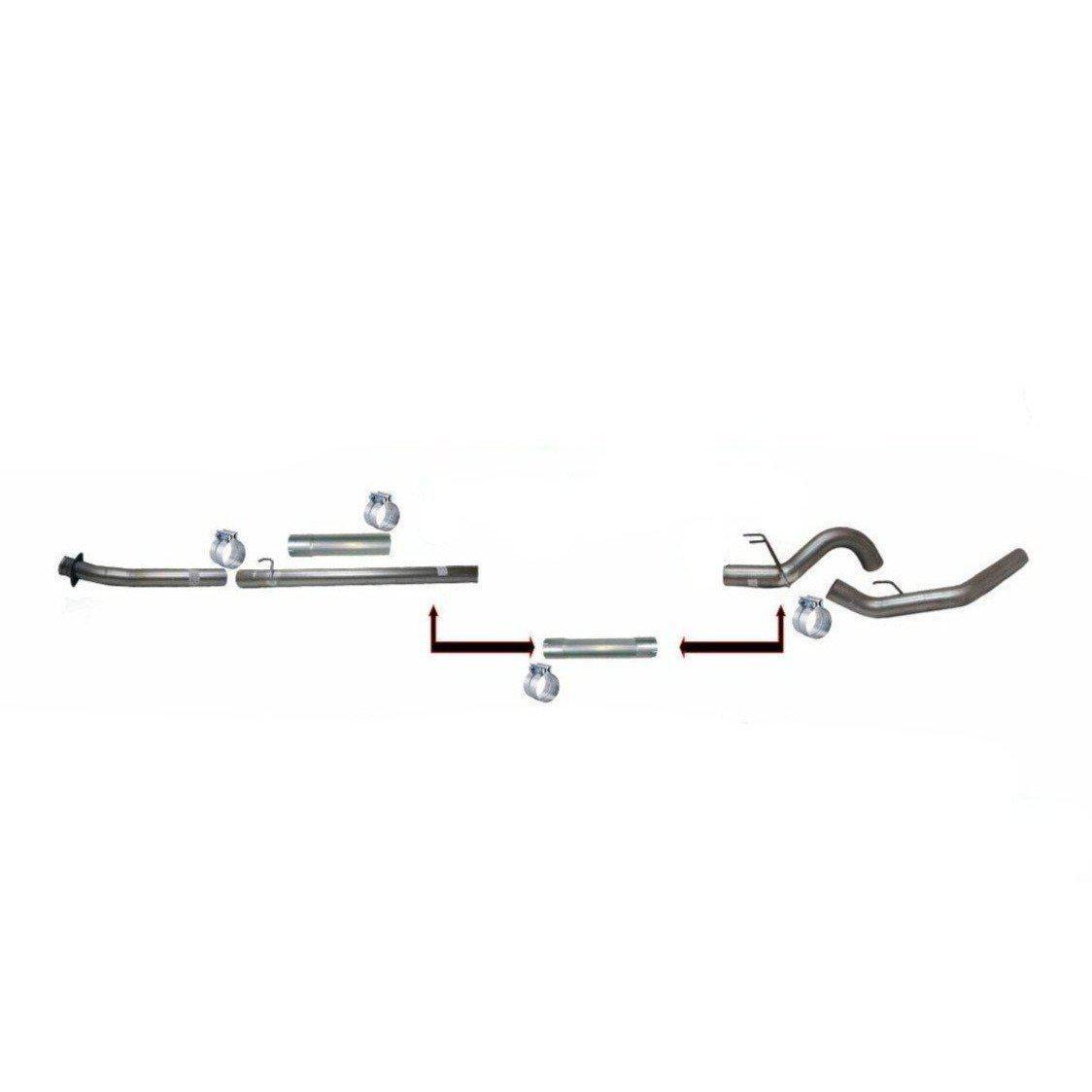 2020-2022 Powerstroke 4" Downpipe Back Exhaust No Muffler SS (FLO-SS20343NM)-Downpipe Back Exhaust System-Flo-Pro-Dirty Diesel Customs