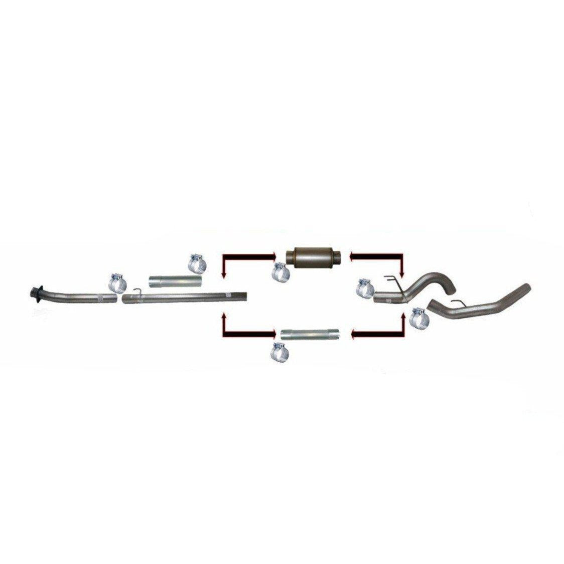 2020-2022 Powerstroke 5" Downpipe Back Exhaust w/ Muffler (FLO-20352)-Downpipe Back Exhaust System-Flo-Pro-Dirty Diesel Customs