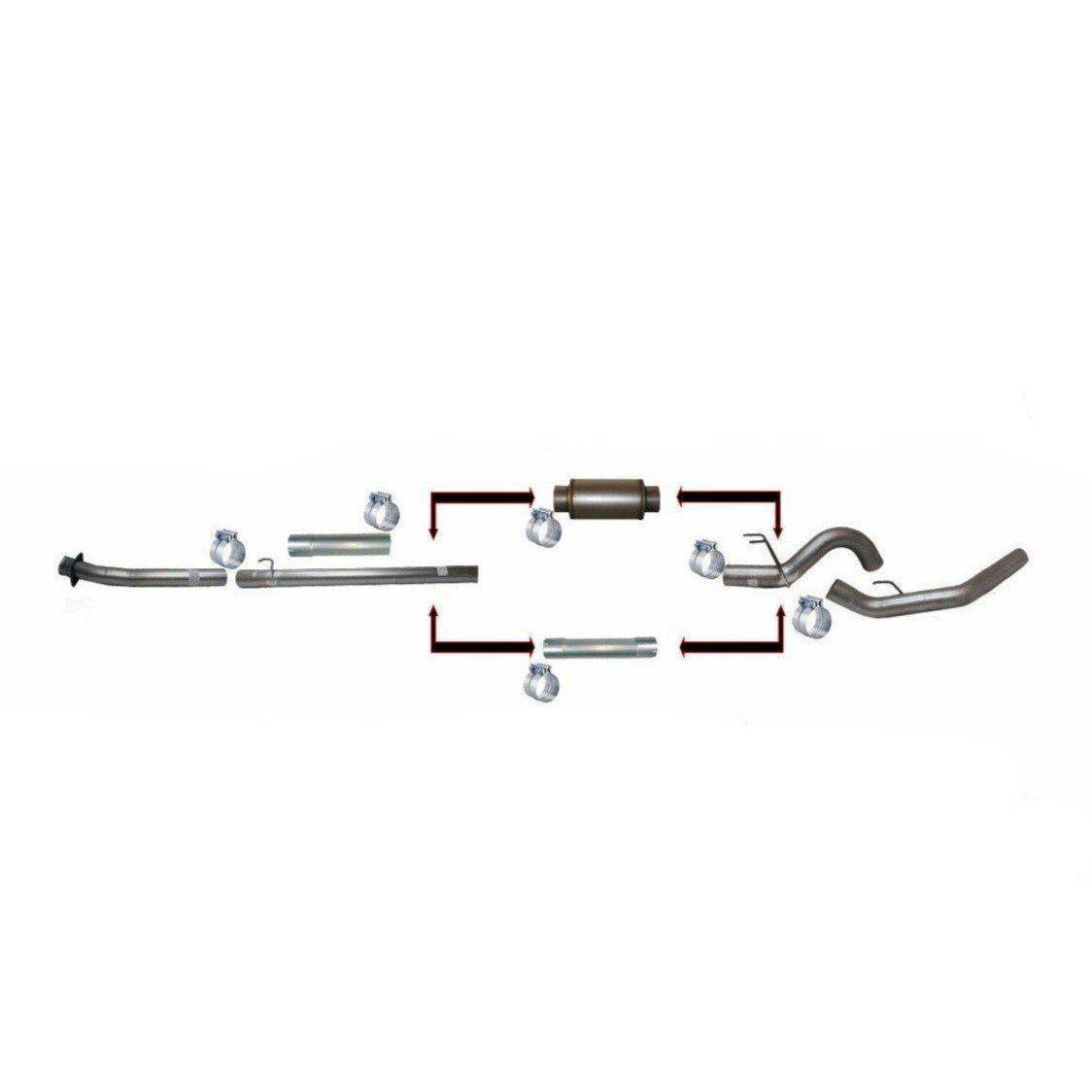 2020-2022 Powerstroke 5" SS Downpipe Back Exhaust w/ Muffler (FLO-SS20352)-Downpipe Back Exhaust System-Flo-Pro-Dirty Diesel Customs