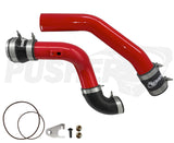 Pusher 3" Hot and Cold Side Charge Tube Set w/ Throttle Valve Adapter for 2023-2026 Ford 6.7L Powerstroke - Gloss Red
