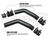 Pusher 3" Hot and Cold Side Charge Tube Set w/ Throttle Valve Replacement for 2023-2026 Ford 6.7L Powerstroke - Single Piece vs Two Piece Hot Pipe Comparison