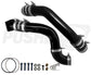Pusher 3" Hot and Cold Side Charge Tube Set w/ Throttle Valve Replacement for 2023-2026 Ford 6.7L Powerstroke - Gloss Black (Two Piece Hot Pipe shown)
