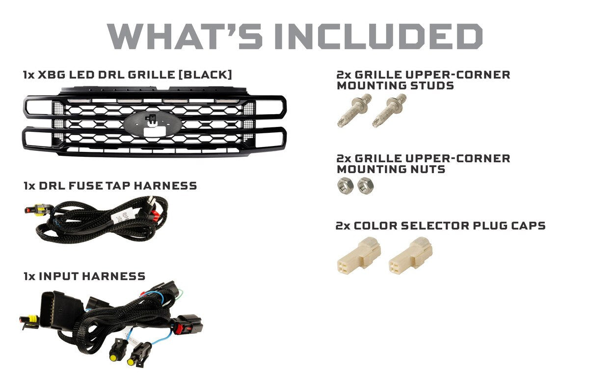2023+ Powerstroke XBG LED DRL Black Grille (XBG38)