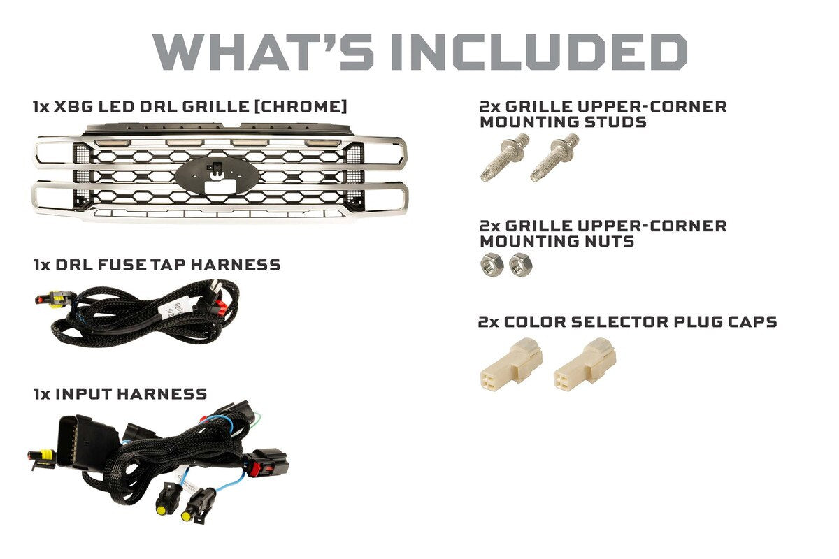 2023+ Powerstroke XBG LED DRL Chrome Grille (XBG37)
