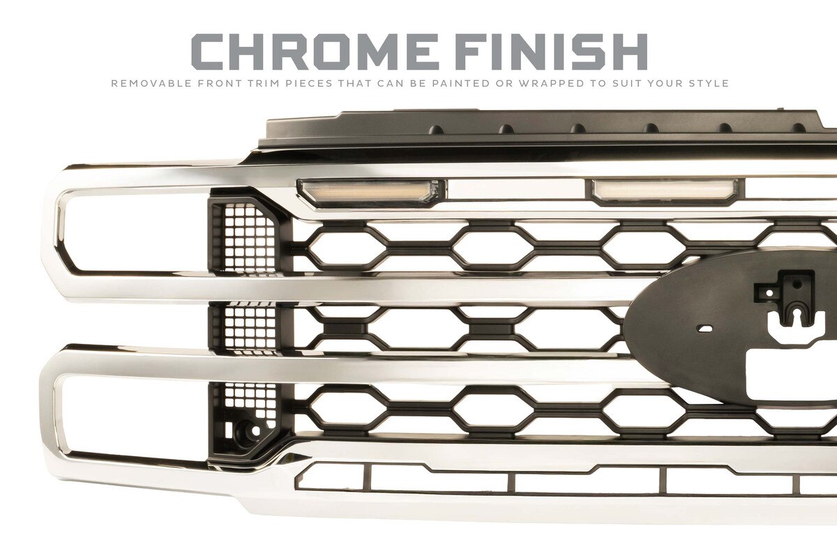 2023+ Powerstroke XBG LED DRL Chrome Grille (XBG37)